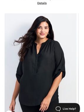 Avenue Black Split-Neck Tunic